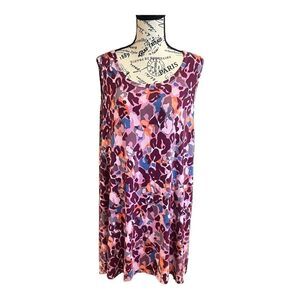 LOGO by Lori Goldstein Pink & Purple Printed Tank Dress